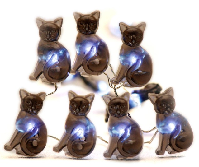 Black Cat Halloween Party String Lights