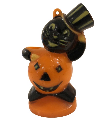 Rosbro Plastics Halloween Black Cat with Top Hat Candy Holder